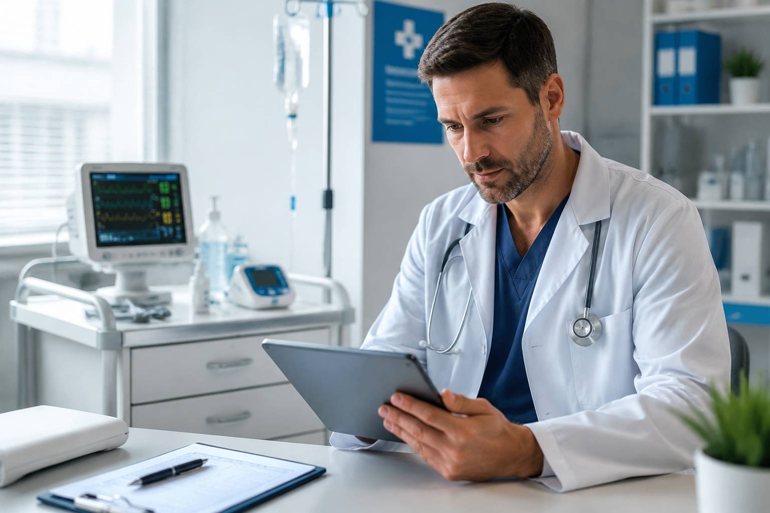 Помощь при передозировке врач изучает информацию 